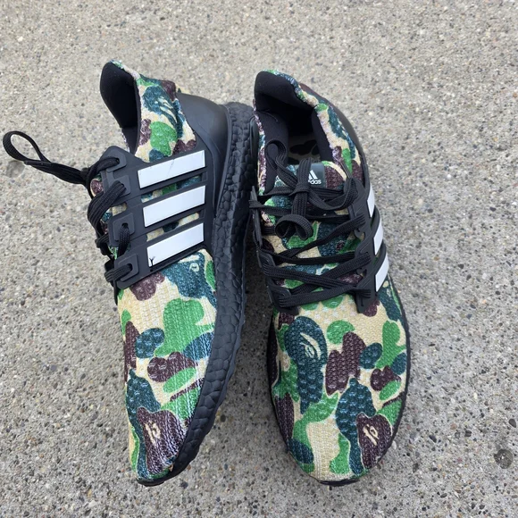 Adidas X Bape Green Camo Ultraboost Sneaker Men Size 9 - Picture 4 of 14